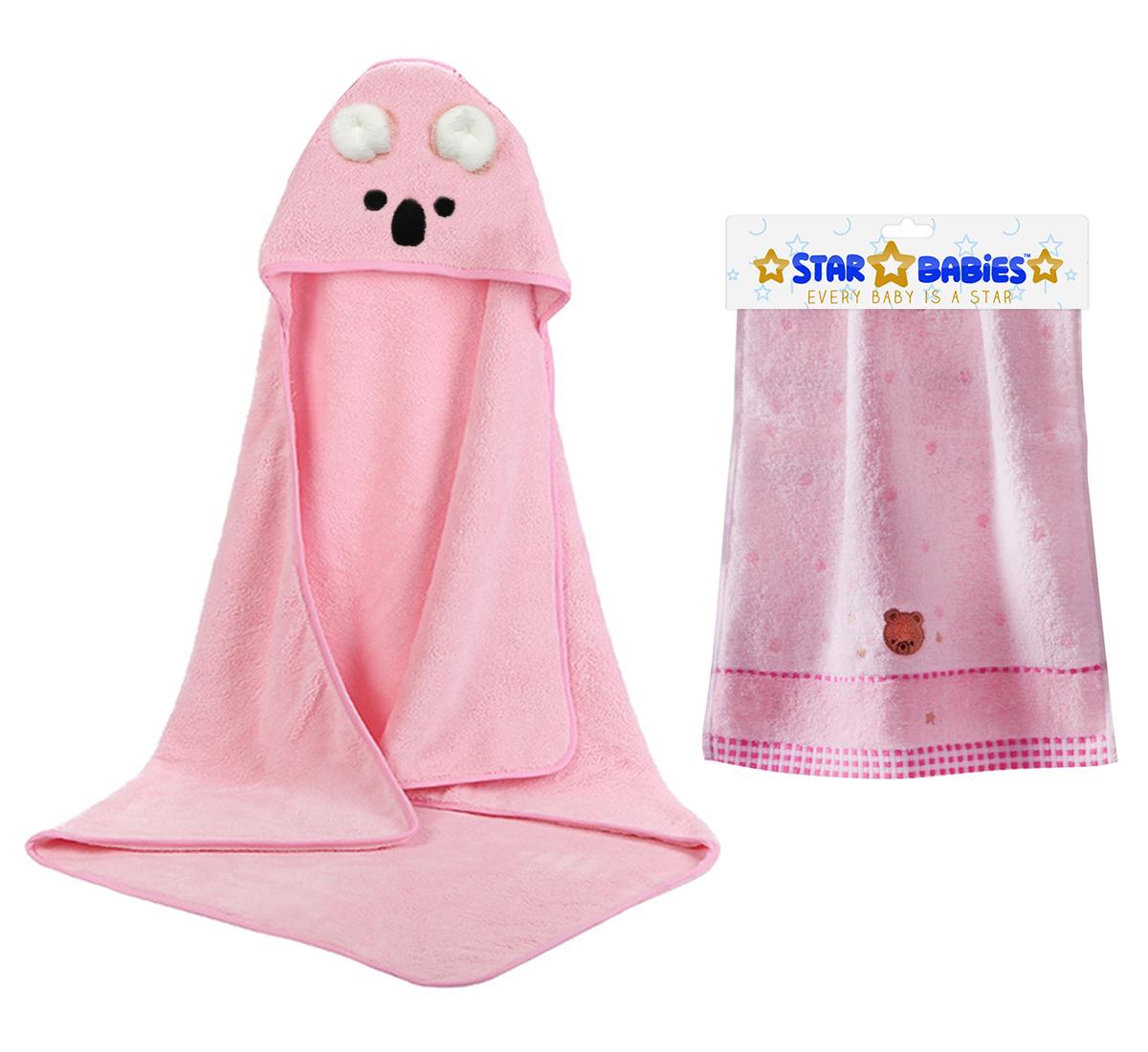 Star Babies - Hooded Towel, Face towel - Pink