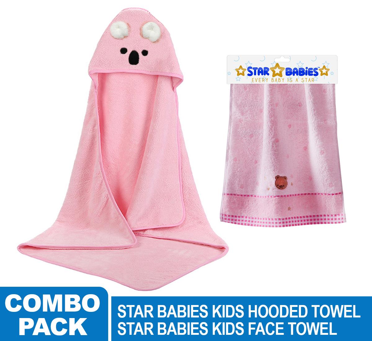 Star Babies - Hooded Towel, Face towel - Pink