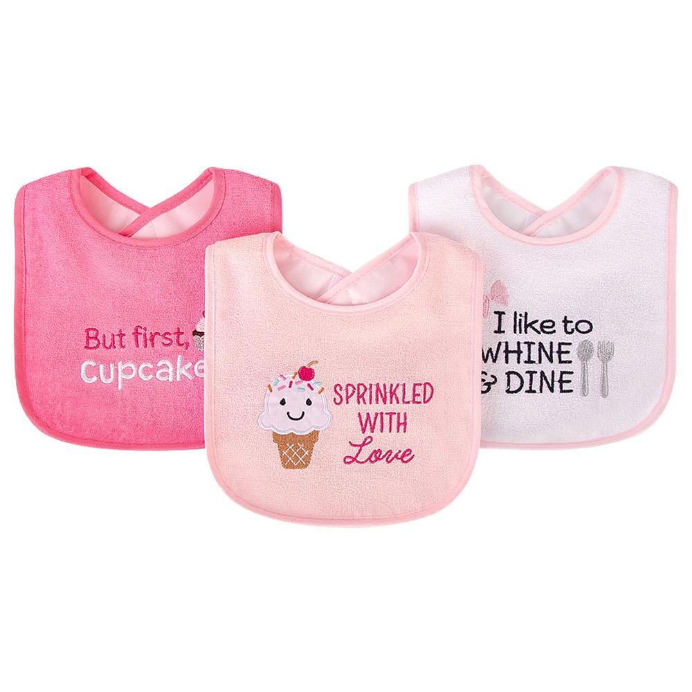 Hudson Childrenswear - 3pc-Set - Terry Drooler Bibs With Waterproof Backing