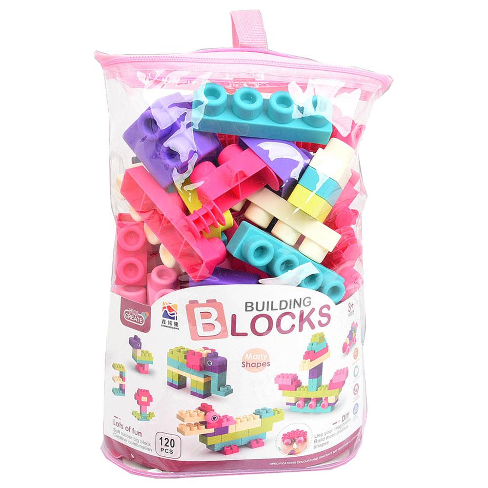 Stem - Soft Building Blocks Creative Fun Kit- 120pcs - Pink