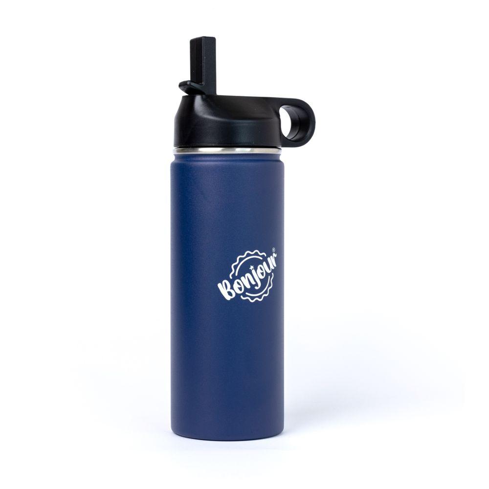 Bonjour - Sip Box Stainless Steel Water Bottle - Navy Blue - 500 ml