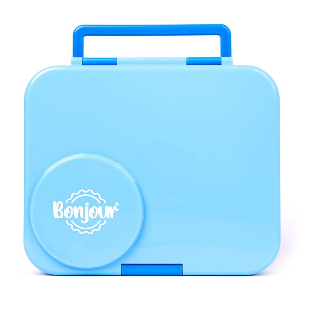 Bonjour - Therm Bento 4/6 Compartment Lunch Box With Food Jar - Blue