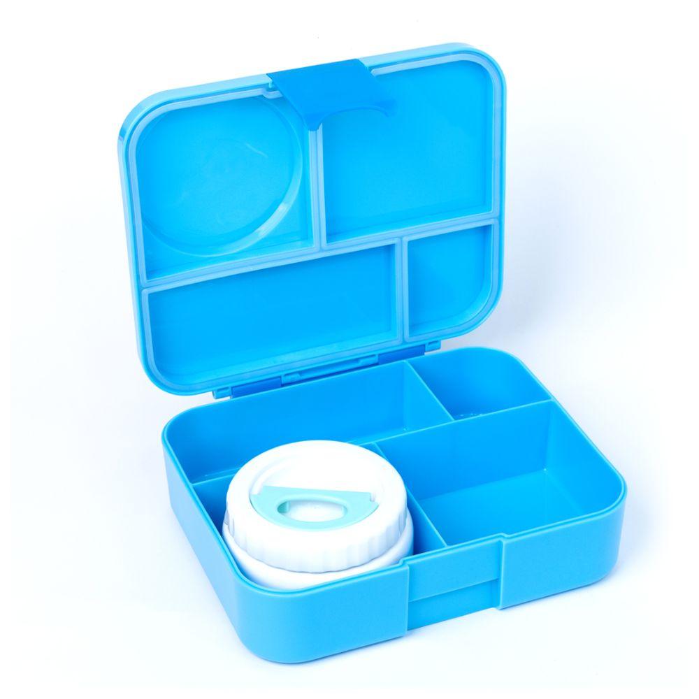 Bonjour - Therm Bento 4/6 Compartment Lunch Box With Food Jar - Blue