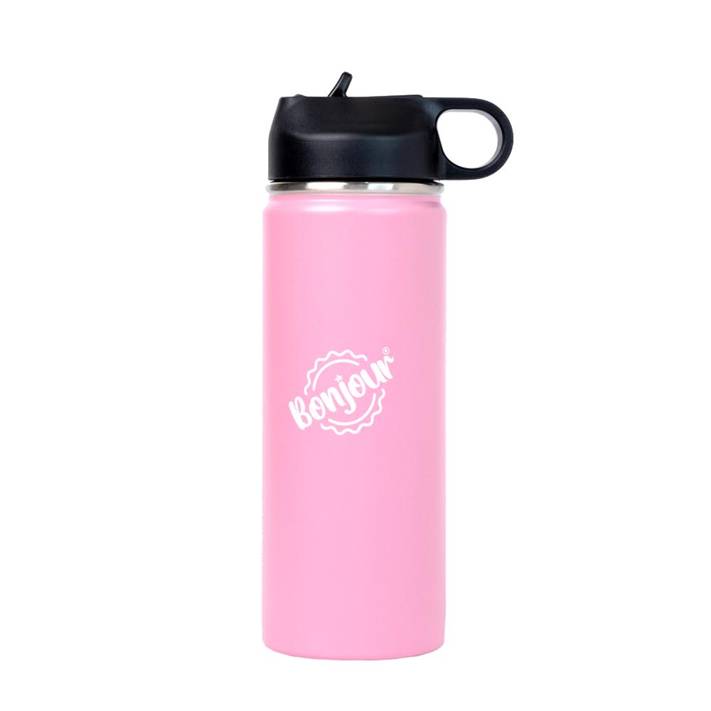 Bonjour - Sip Box Stainless Steel Water Bottle - Light Pink - 500 ml