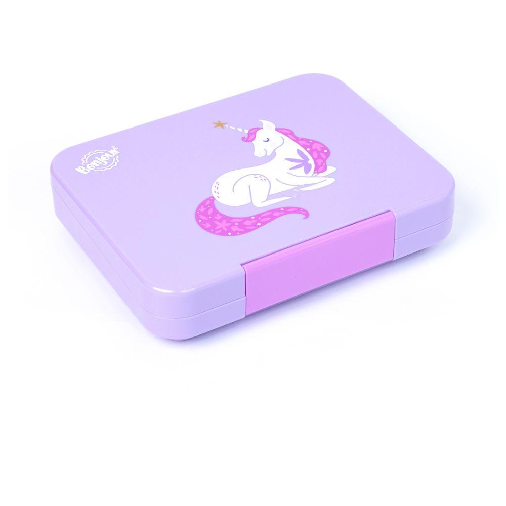 Bonjour - 4/6 Compartment Uni Lock Tiff Lunch Box - Pink Unicorn