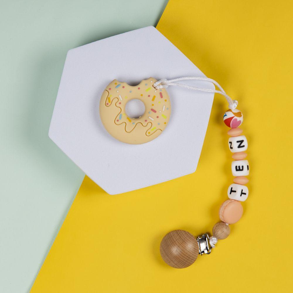 Babies Basic - Customized Pacifier Clip - Donut - Cream