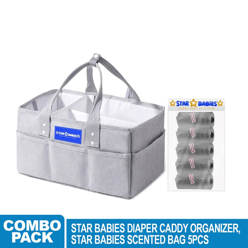 Star Babies - Caddy Diaper Bag Organizer With Scented Bag - 5pcs - Grey