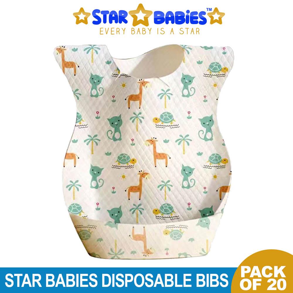 Star Babies - Disposable Bibs - Pack of 20 - Giraffe Print