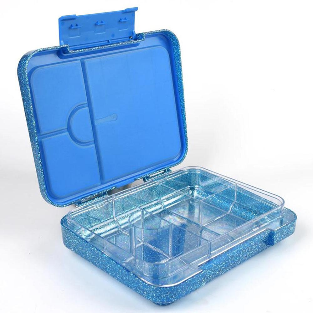 Little Angel - Kid's 6 Compartments Bento Lunch Box Sparkly - Blue