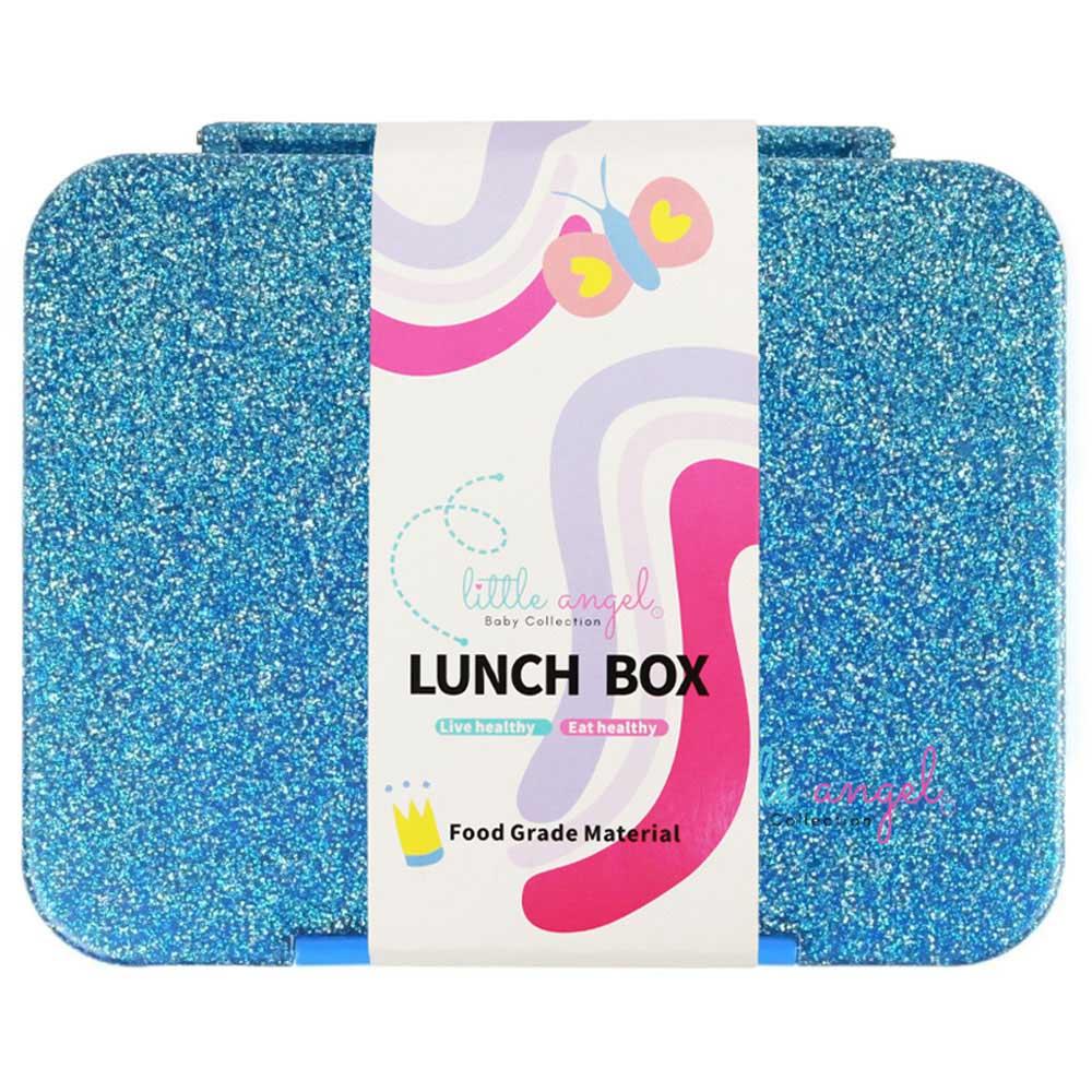 Little Angel - Kid's 6 Compartments Bento Lunch Box Sparkly - Blue