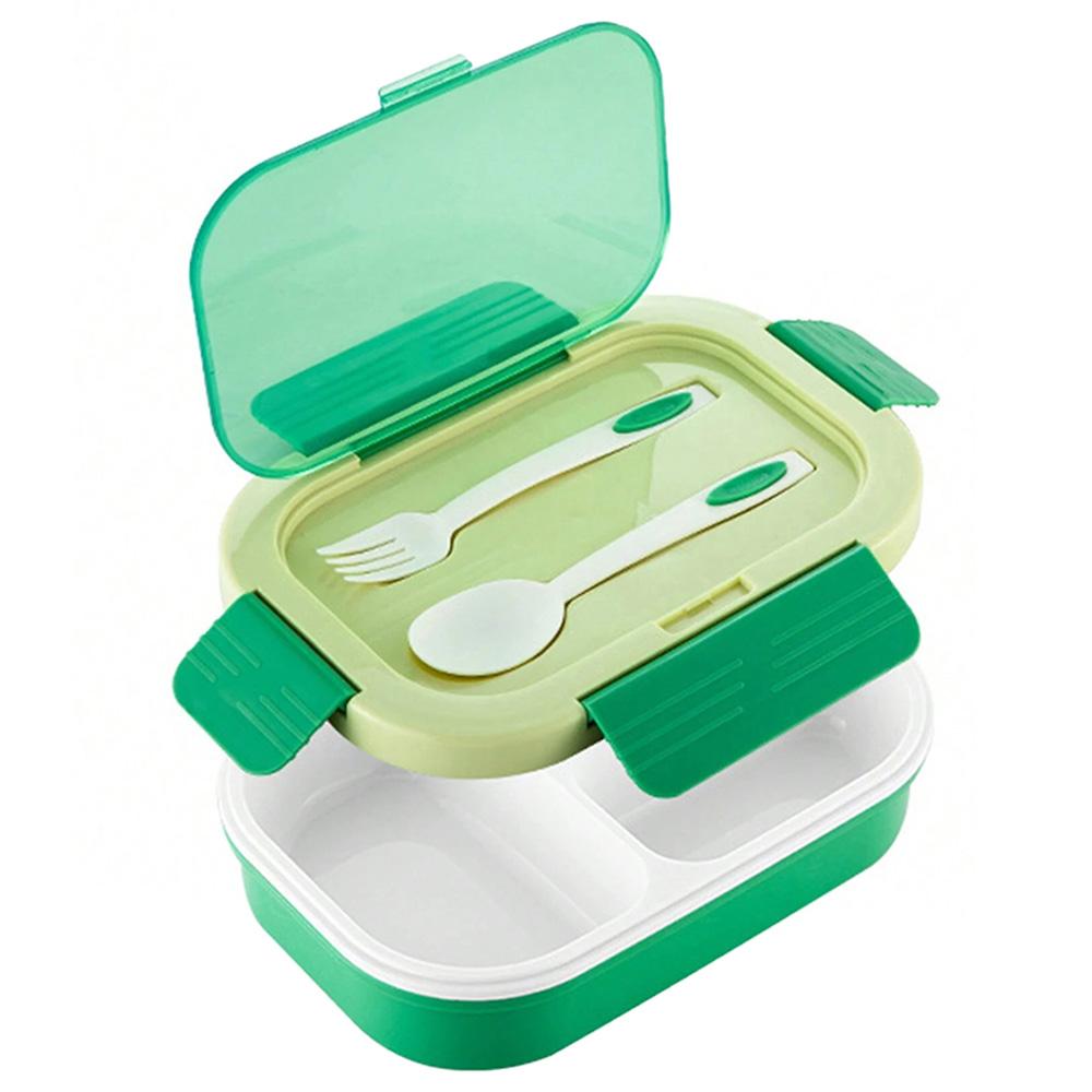 Little Angel - Kid's Lunch Box 2 Layered With Cutlery - Green