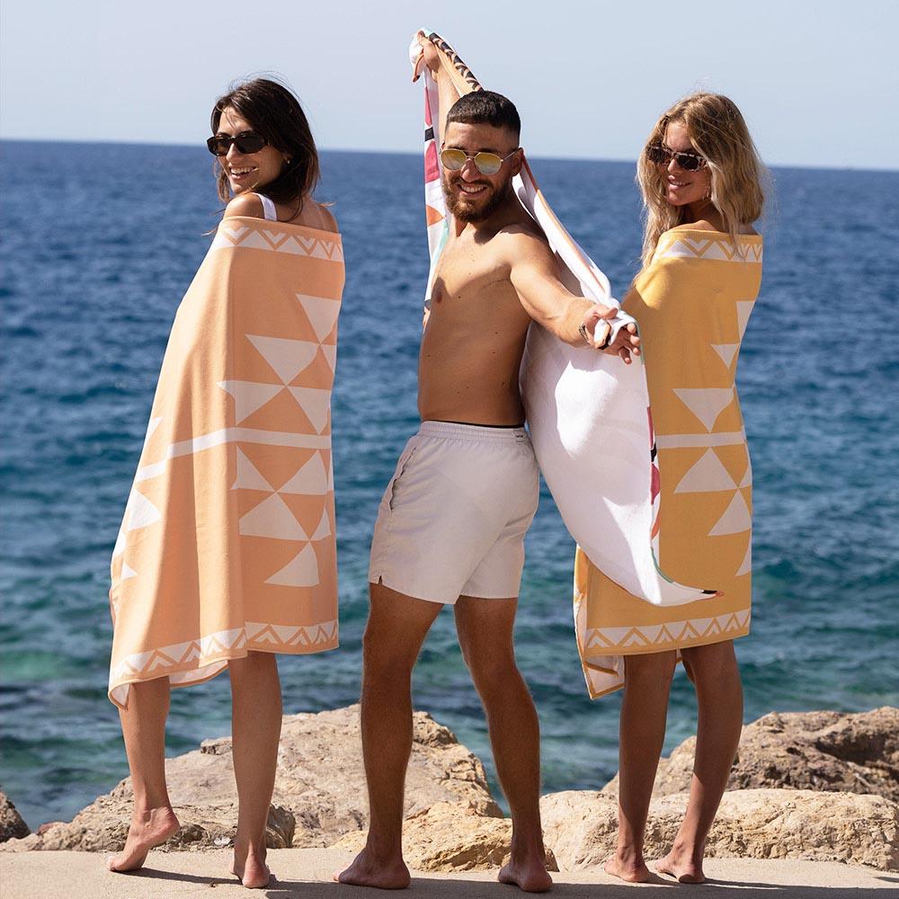 Bu Towel - Al Sadu Beach Towel - Salmon - Large