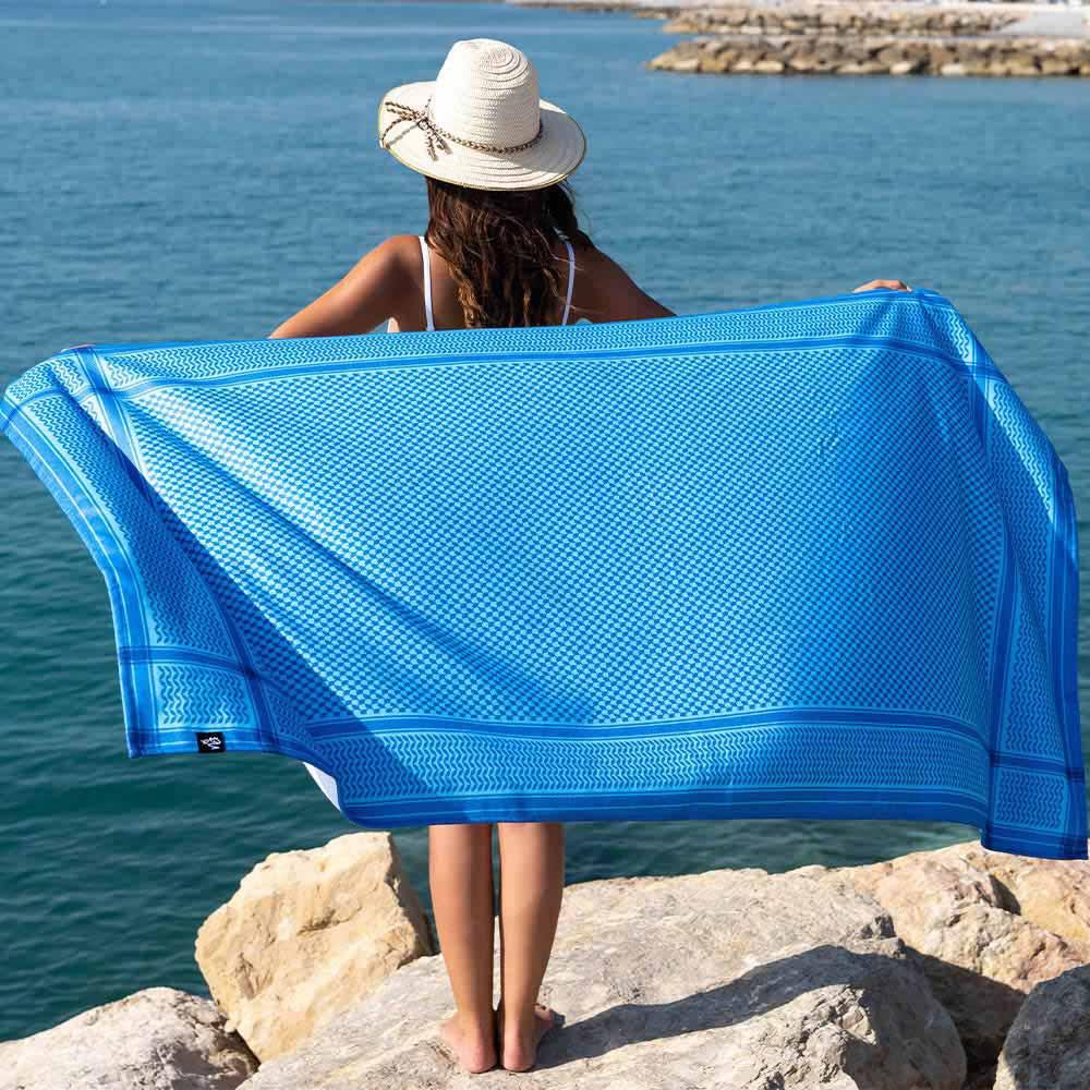 Bu Towel - Shemagh Beach Towel - Blue - Large