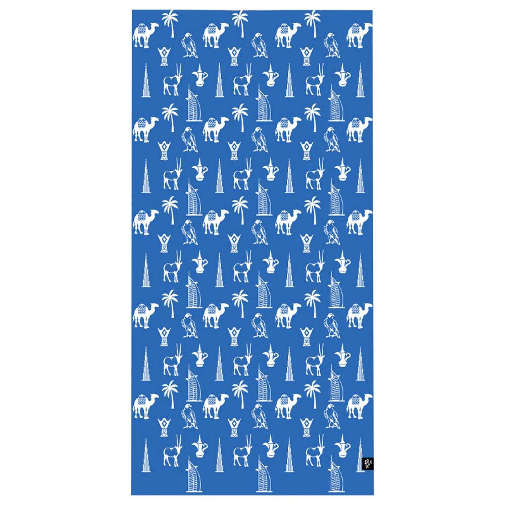 Bu Towel - UAE Icons Beach Towel For Kids - Blue - Large