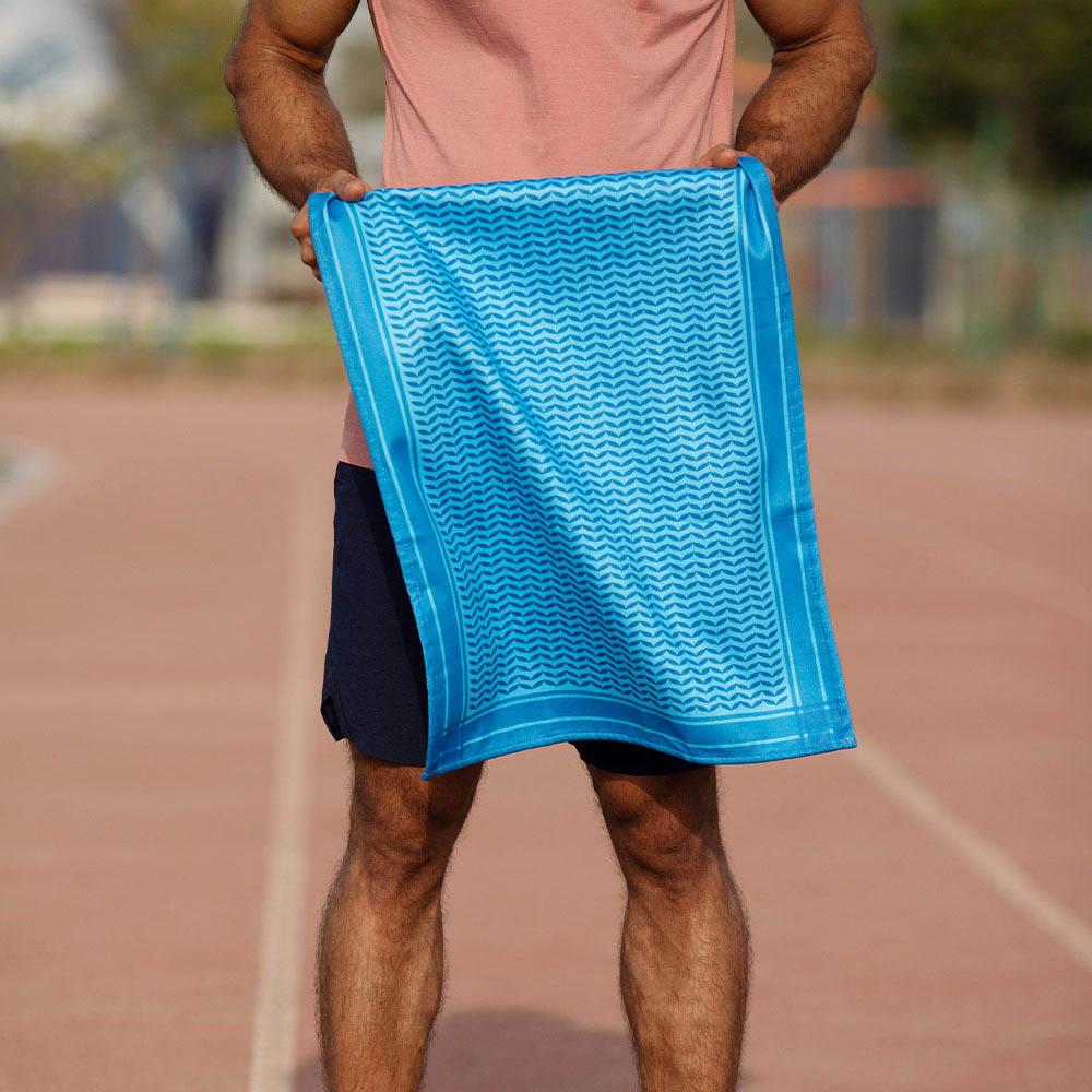 Bu Towel - Ghutra Gym Towel - Blue - Small