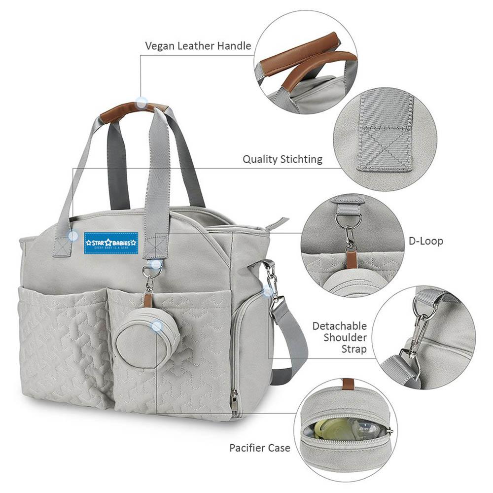 Star Babies - Diaper Portable Bag w/ Pacifier Bag - Khaki