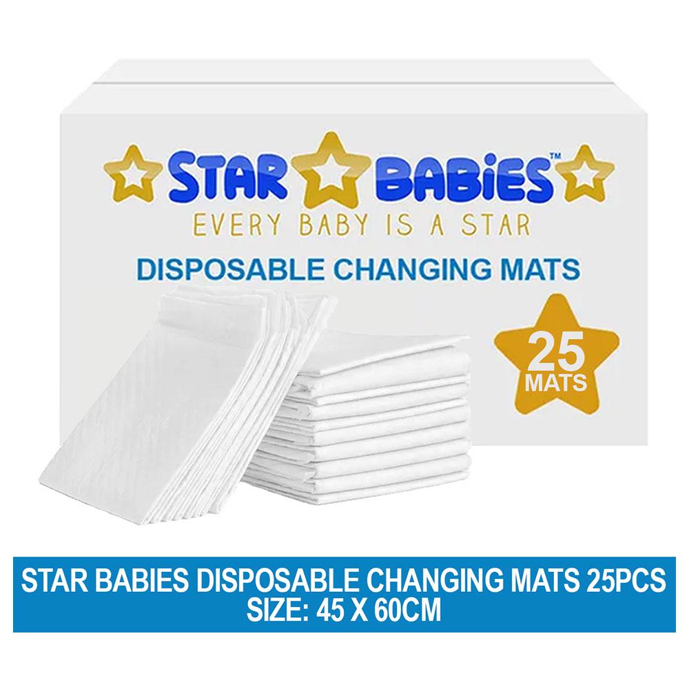 Star Babies - Disposable Changing Mat - L - 45 X 60 cm - 25pcs - White