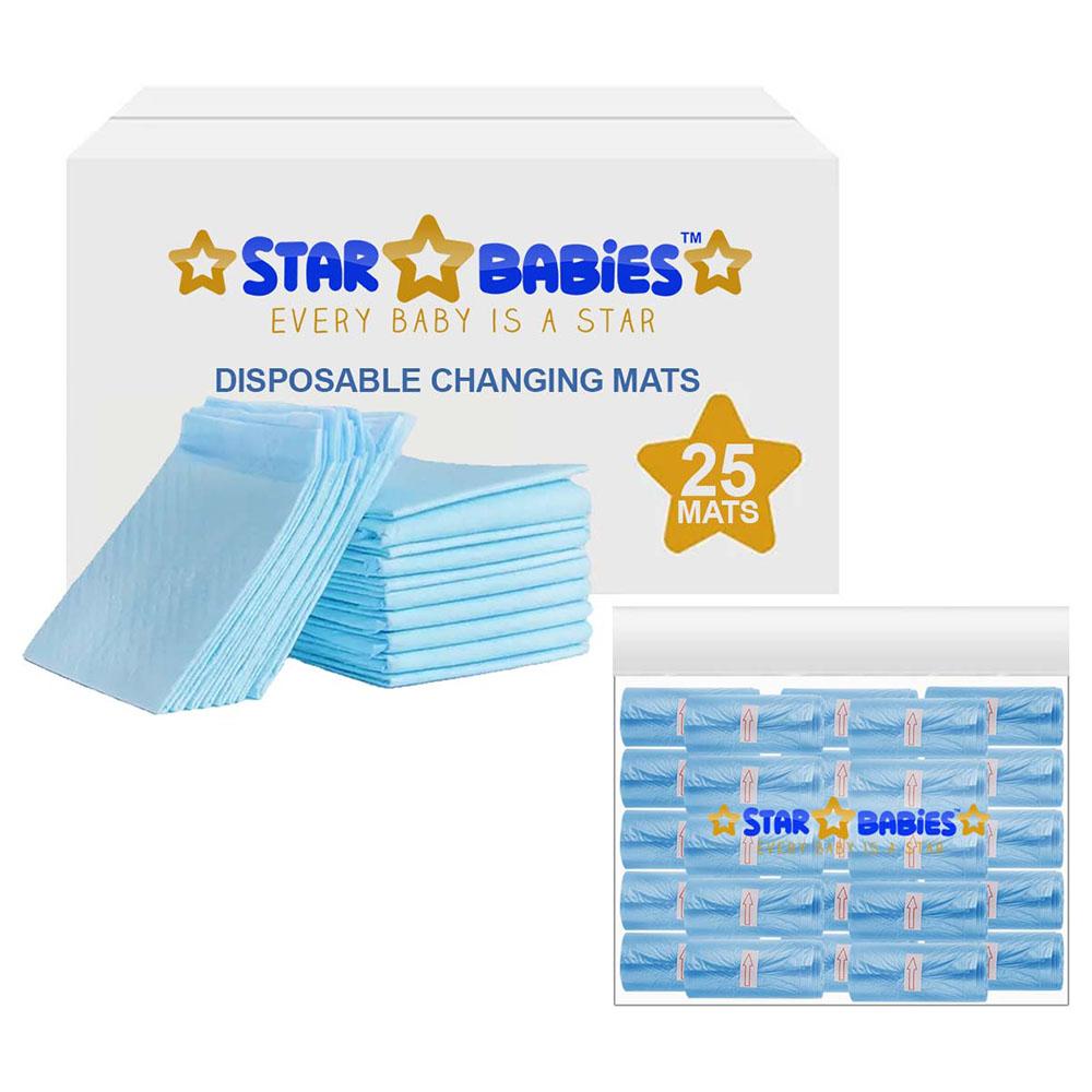 Star Babies - Disposable Changing Mat w/ Scented Bag - 25pcs - Blue