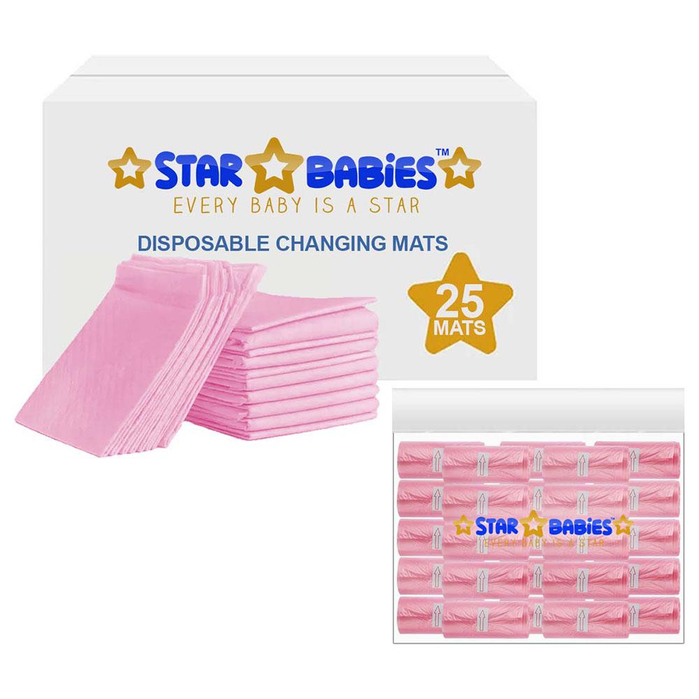 Star Babies - Disposable Changing Mat w/ Scented Bag - 25pcs - Pink