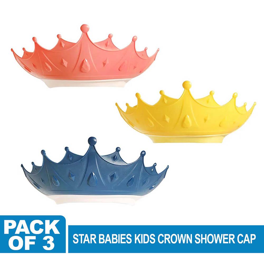 Star Babies - Adjustable Crown Kids Shower Cap - Pack Of 3