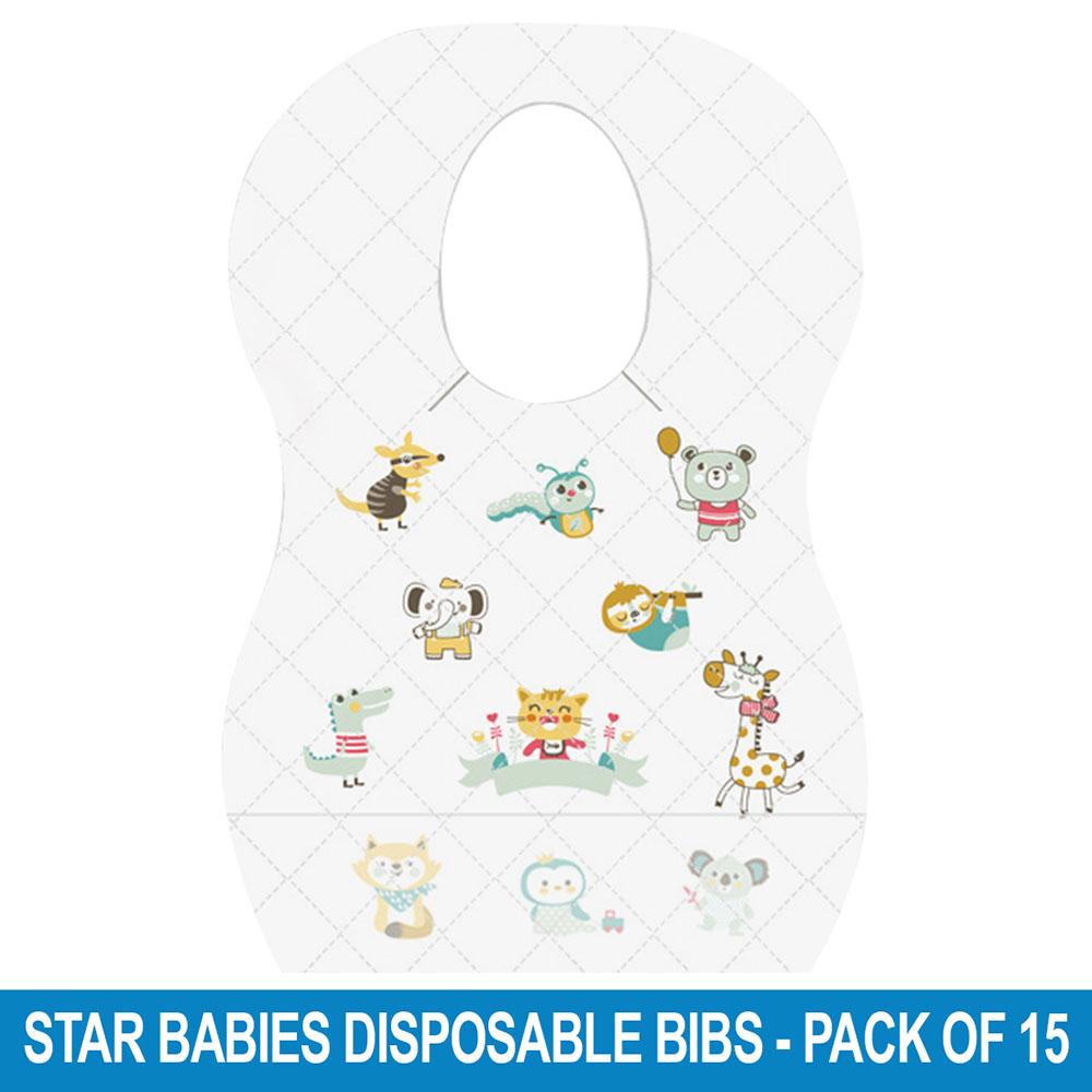 Star Babies - Disposable Bibs - 15pcs - Animal Print