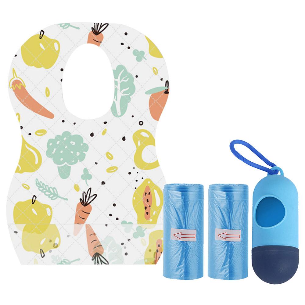 Star Babies - Disposable Bibs Fruits Print 5pcs w/ Scented Bag 2pcs & Dispenser - Blue