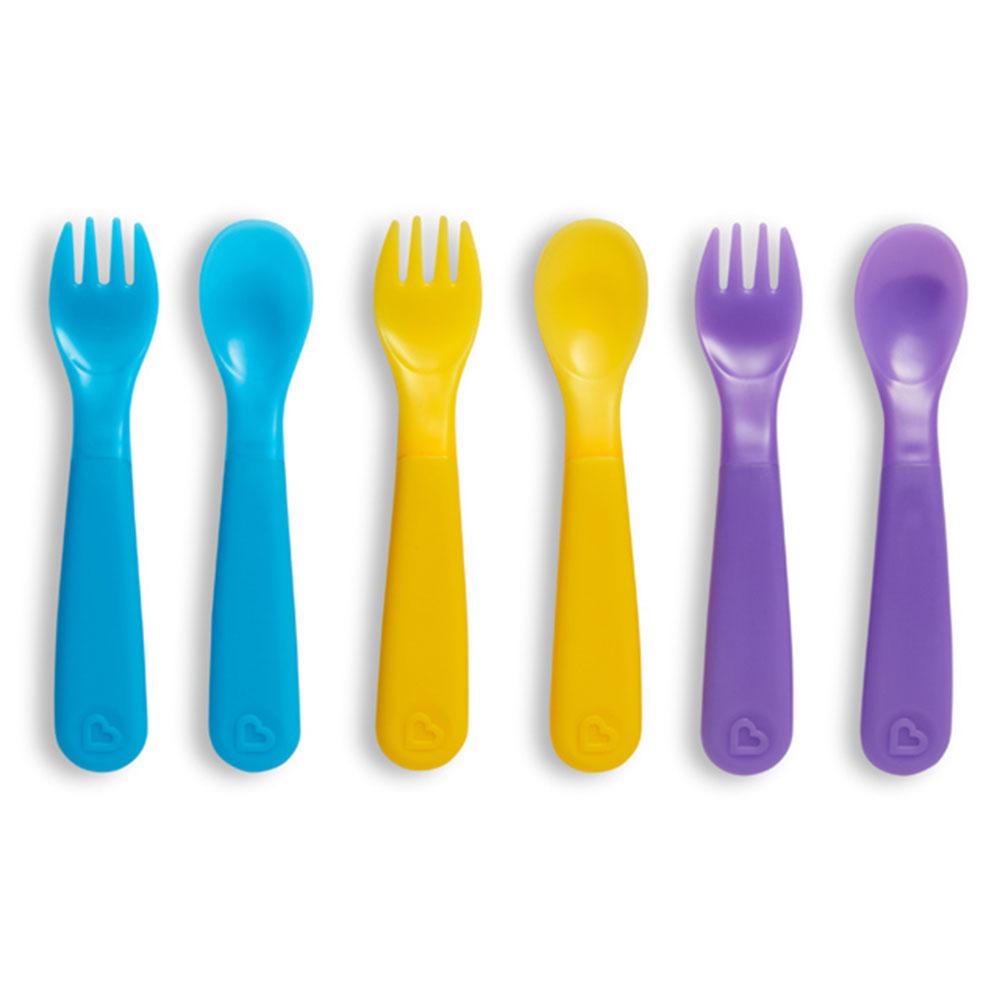 Munchkin - Hot/Cold Color Changing Toddler Forks & Spoons - 6pcs