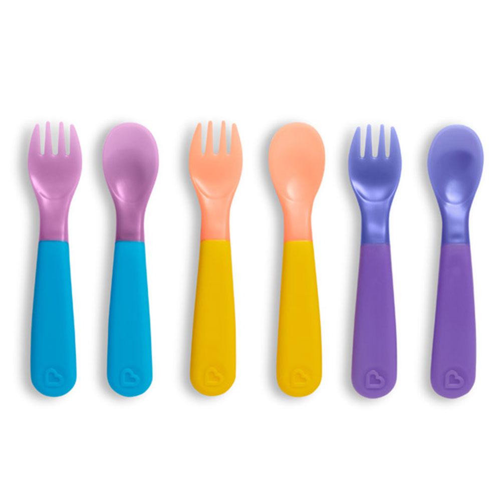 Munchkin - Hot/Cold Color Changing Toddler Forks & Spoons - 6pcs