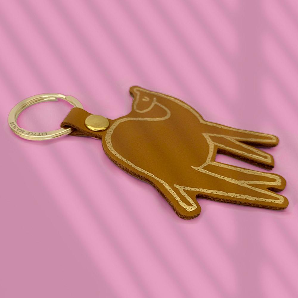 Little Majlis - Camel Leather Key Fob - Camel