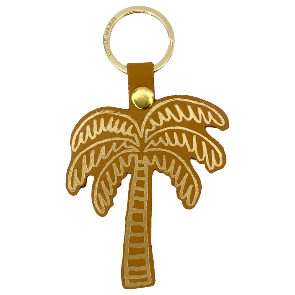 Little Majlis - Camel Leather Key Fob - Palm Tree