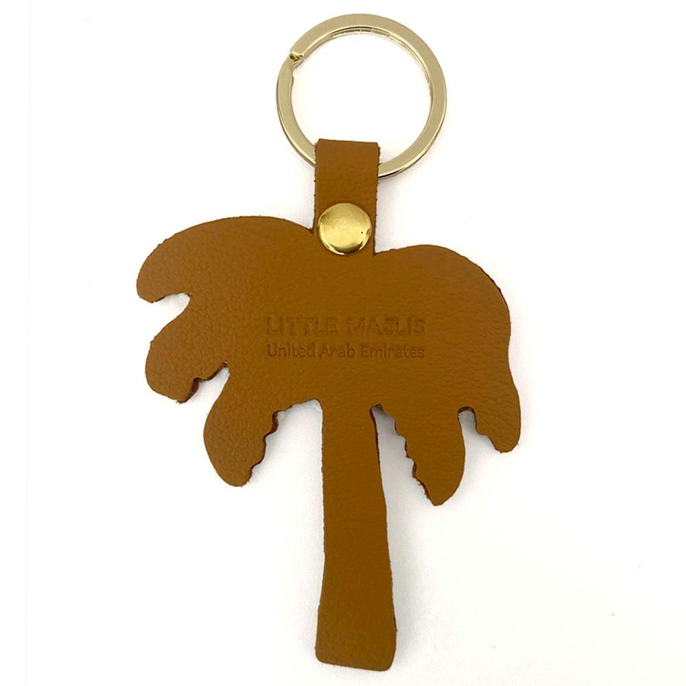 Little Majlis - Camel Leather Key Fob - Palm Tree