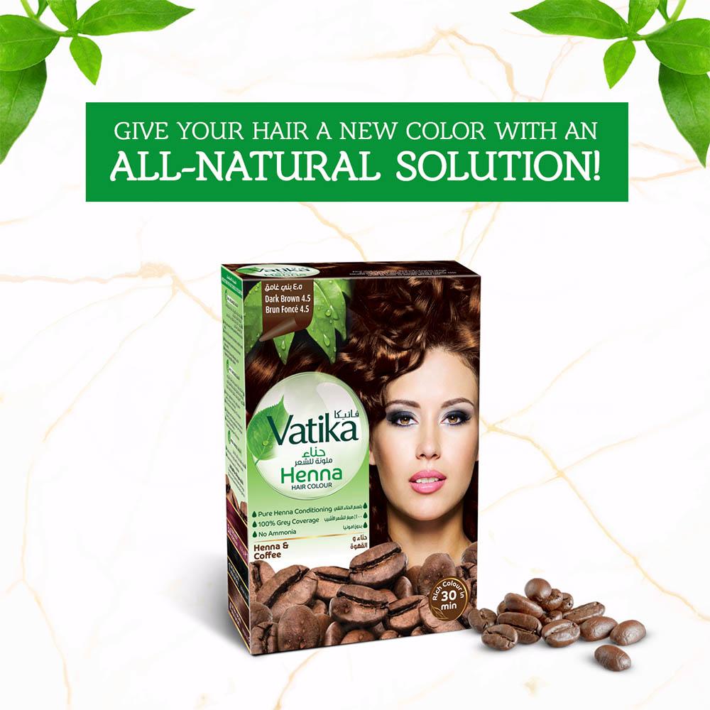 Vatika Naturals - Henna Hair Colour dark brown - 10g - Pack of 6