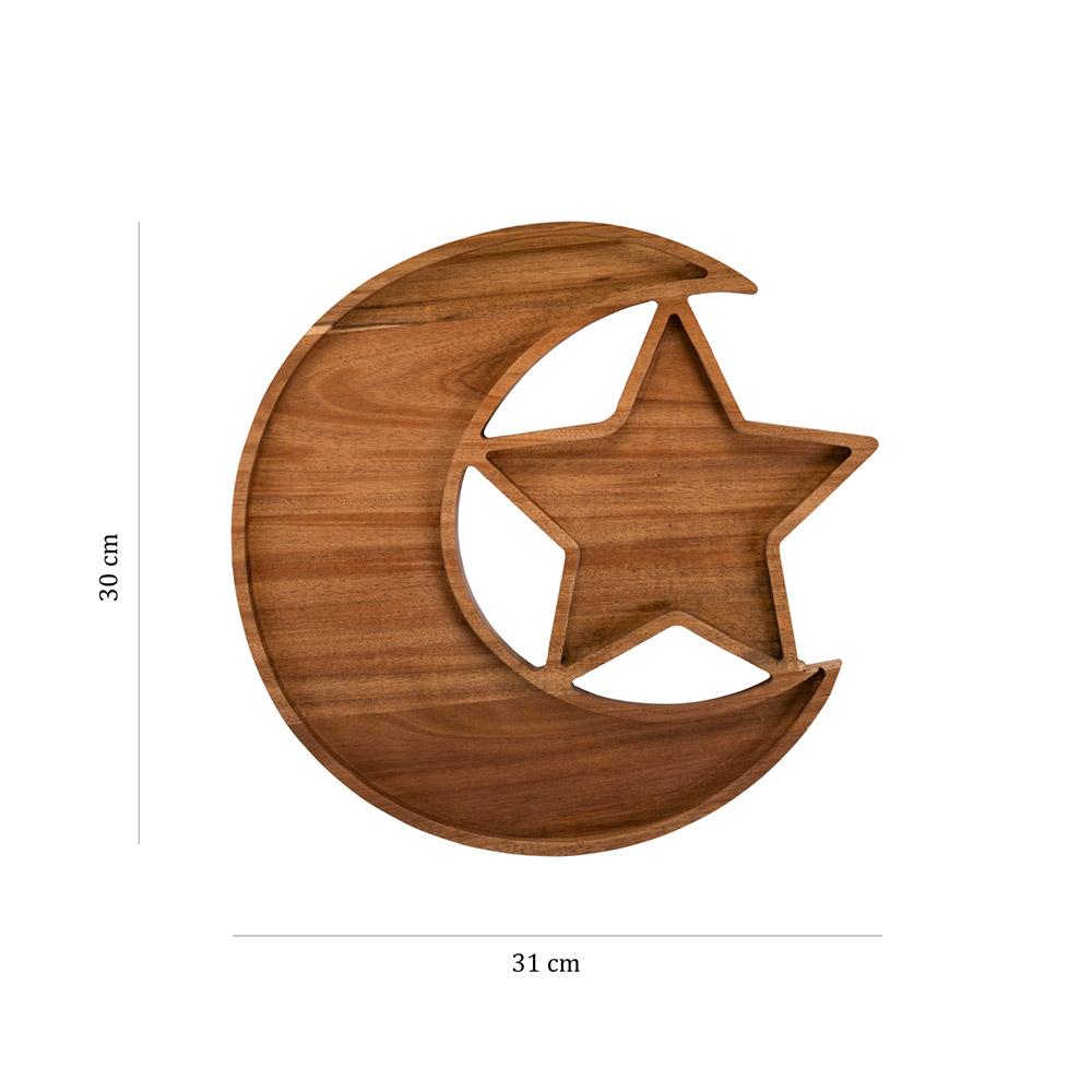 Hilalful - Hilal & Star Premium Wooden Platter - Brown