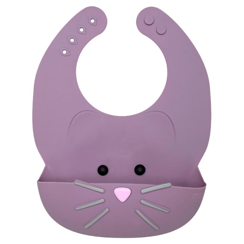 Melii - Silicone Bib - Purple Cat