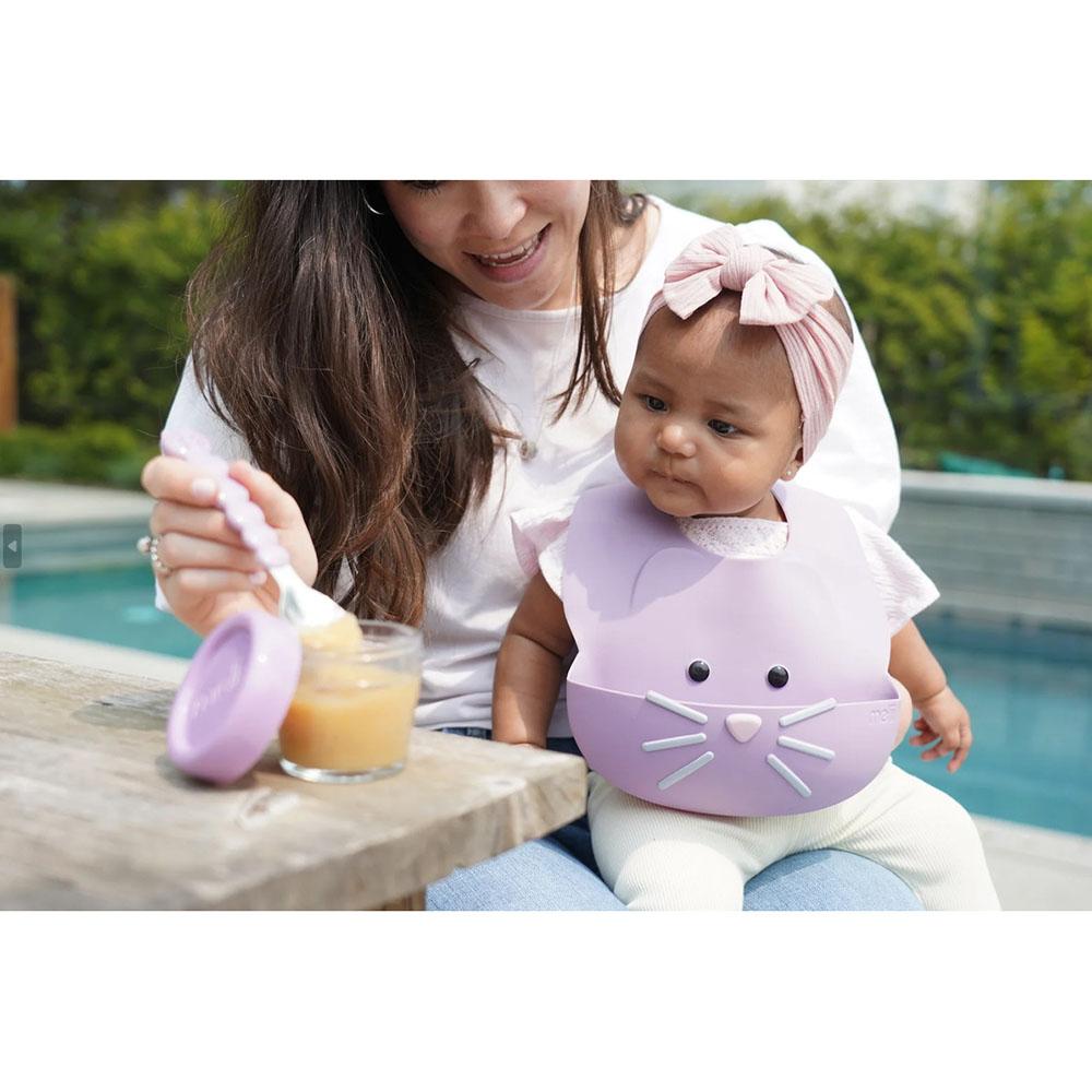 Melii - Silicone Bib - Purple Cat