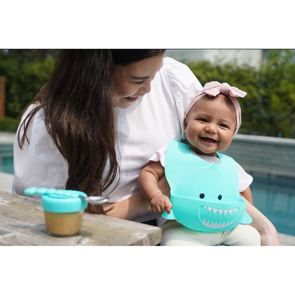 Melii - Silicone Bib - Turquoise Shark