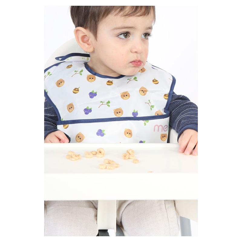 Melii - Fold Up Bib - 2pcs - White & Navy Bear 