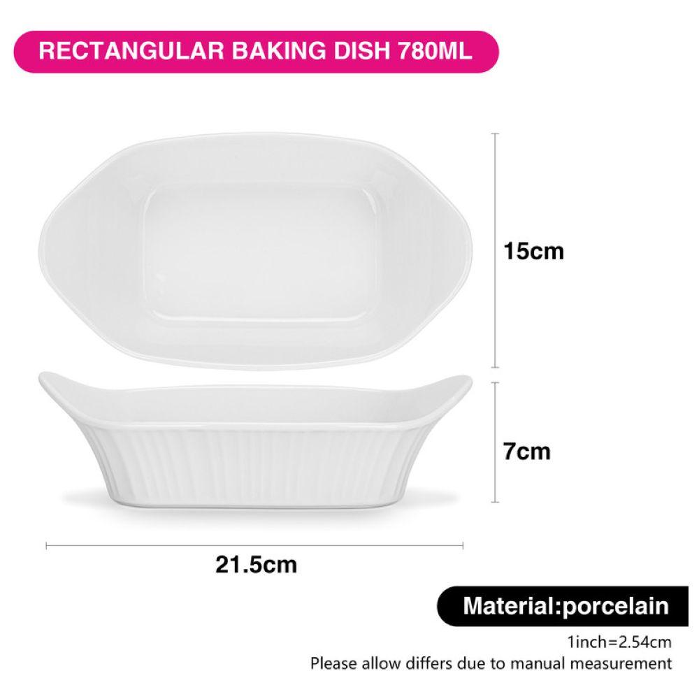 Fissman - Rectangular Baking Dish - White - 780 ml