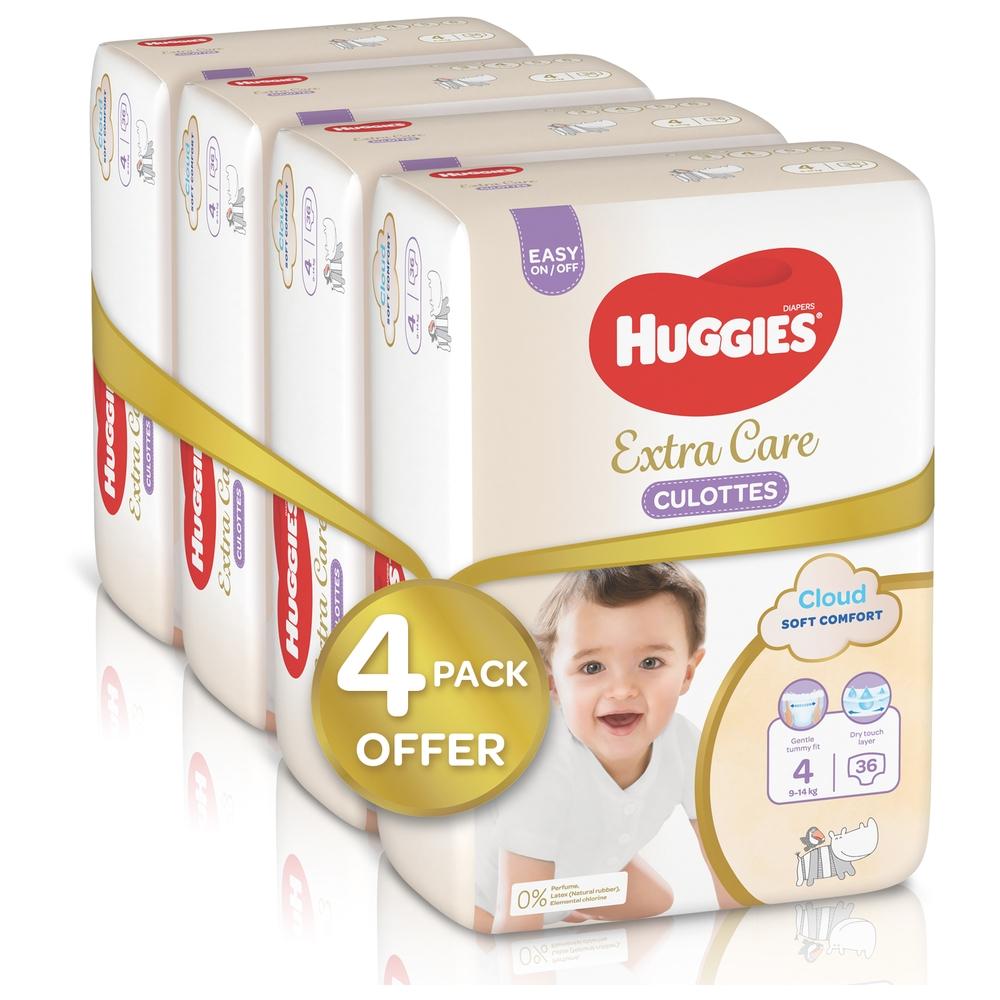 Huggies - Extra Care Culottes, Size 4, 9-14 kg, Super Mega Pack, 144 Diaper Pants