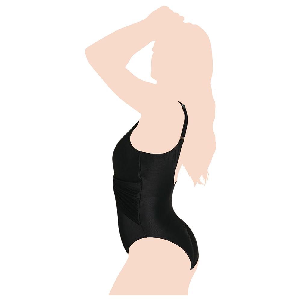 Mums & Bumps - Leonisa - Classic Shaping Swimsuit In Ribbed Fabric - Black