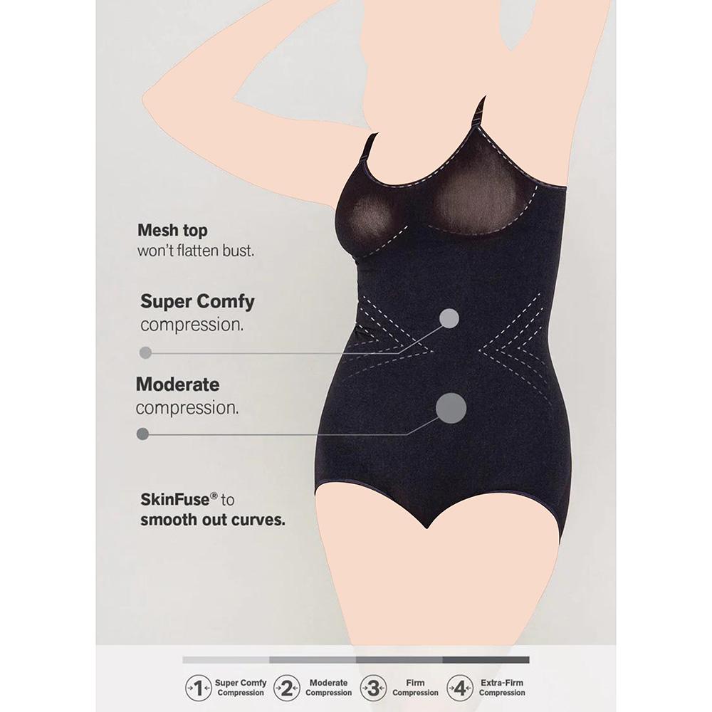 Mums & Bumps - Leonisa - Invisible Bodysuit Shaper W/ Targeted Compression - Black