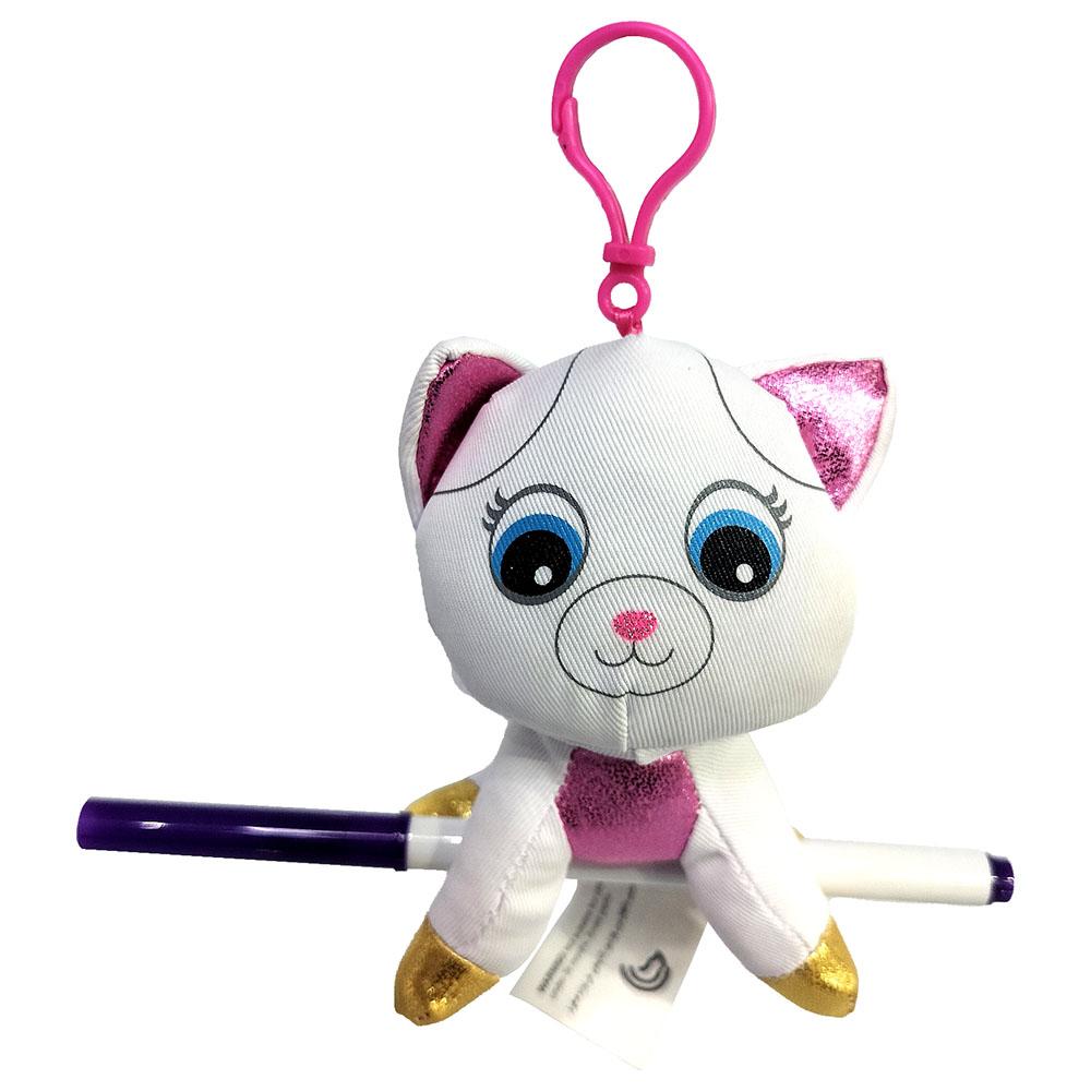 Crayola - Colour Me Plush Backpack Clip - Cat - White