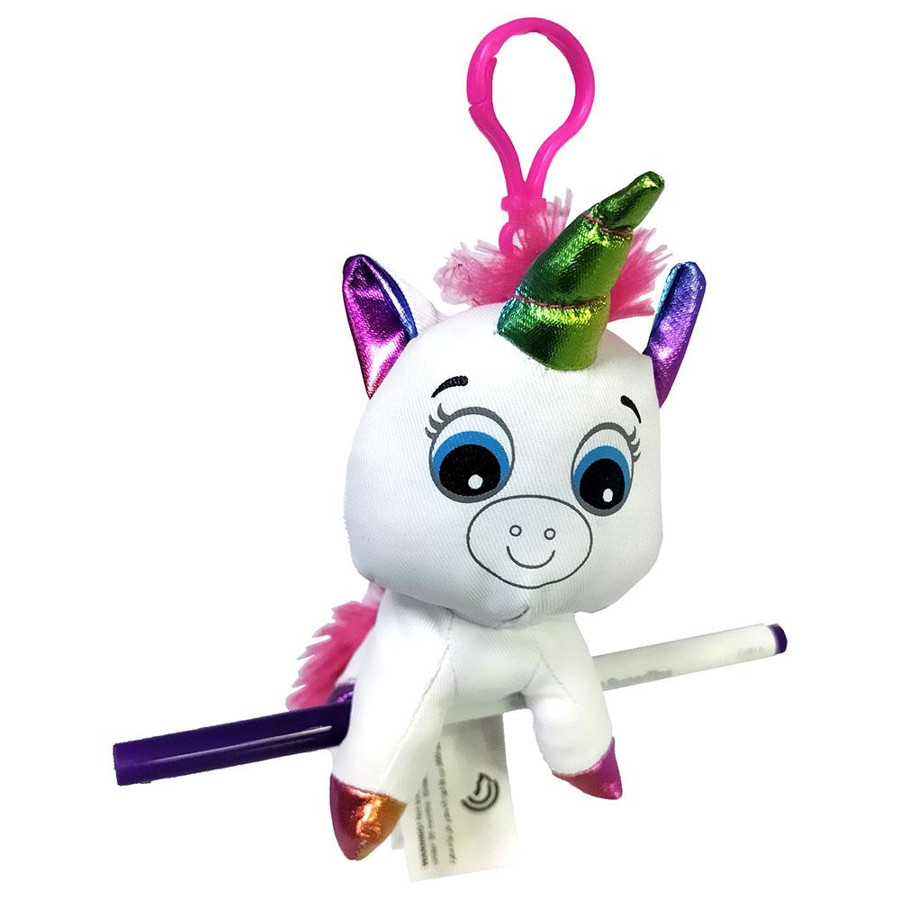 Crayola - Colour Me Plush Backpack Clip - Unicorn - White