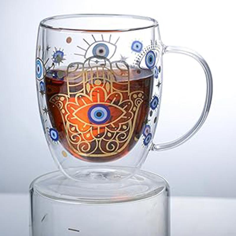 1Chase - Borosilicate Drinking Glasses - Evil Eye - 350 ml - Pack of 2