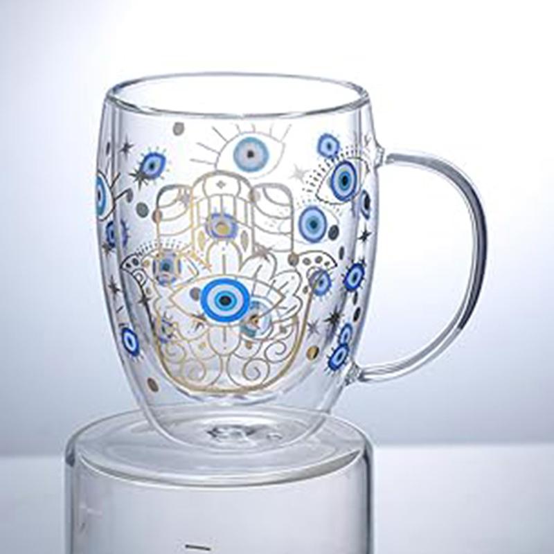 1Chase - Borosilicate Drinking Glasses - Evil Eye - 350 ml - Pack of 2