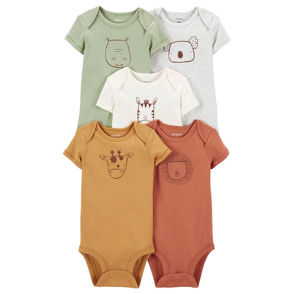 Carters - 5pc-Set - Short-Sleeve Bodysuits - White