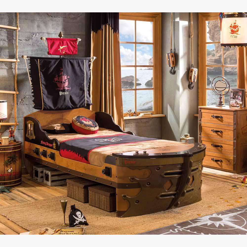 Cilek - Pirate Ship Bed - Brown - 90x190 cm