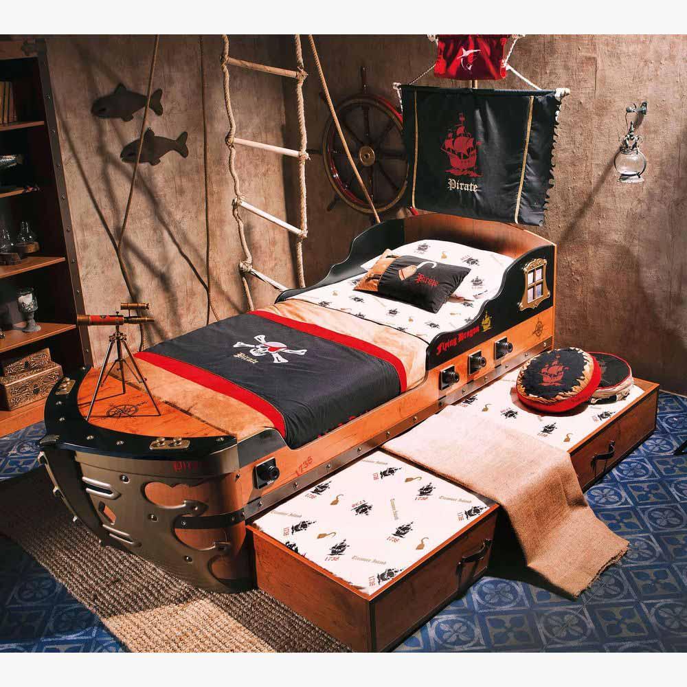 Cilek - Pirate Ship Bed - Brown - 90x190 cm