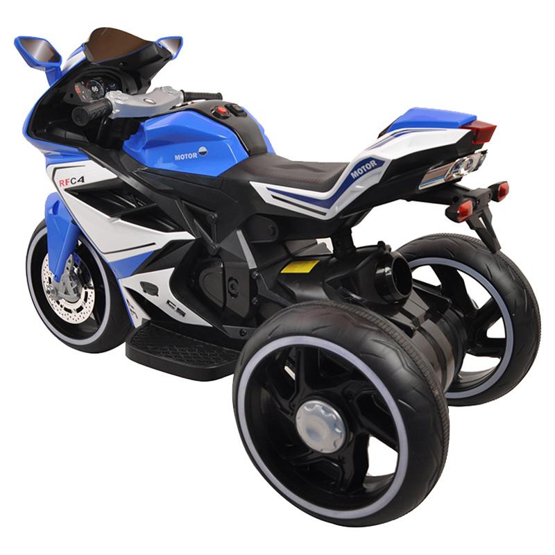 Amsham - Kids 3 Wheels Att Electric Motorcycle - Blue - 6V