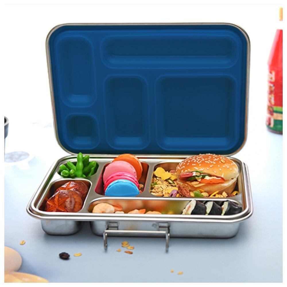 Bonjour - 5 Compartments Staineless Steel Lunch Box - Blue